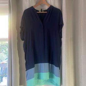 Bcbgmaxazria Dresses | Shades of Blue Shirt Dress with Pocket & Details